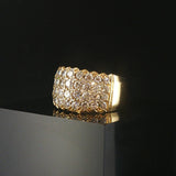 18k Yellow Gold and 2cttw Diamond Heavy Cluster Ring Size 7