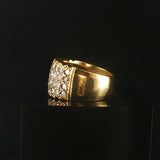 18k Yellow Gold and 2cttw Diamond Heavy Cluster Ring Size 7