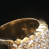 18k Yellow Gold and 2cttw Diamond Heavy Cluster Ring Size 7