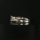 18k White Gold Oval Cut Tanzanite and Diamond Ring Size 6.75