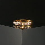 18k Yellow Gold and 0.60cttw Diamond Half Eternity Band Ring Size 6