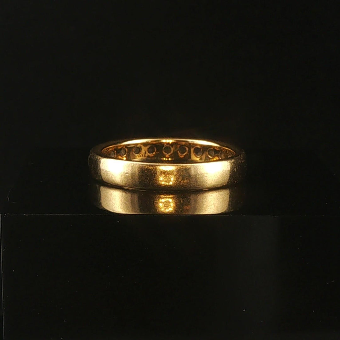 18k Yellow Gold and 0.60cttw Diamond Half Eternity Band Ring Size 6