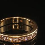 18k Yellow Gold and 0.60cttw Diamond Half Eternity Band Ring Size 6