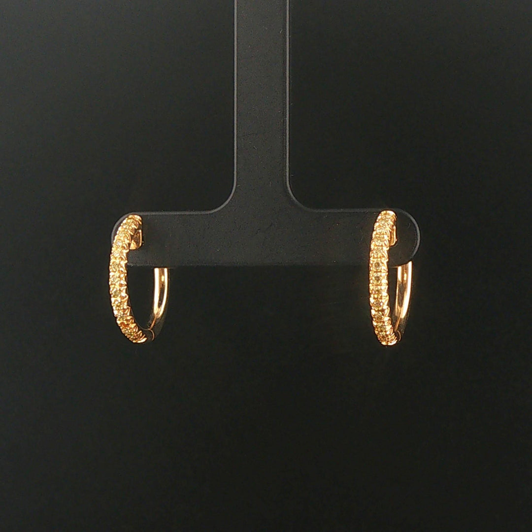 18k White Gold and 0.30cttw Diamond Small Hoop Earrings