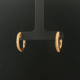 18k White Gold and 0.30cttw Diamond Small Hoop Earrings