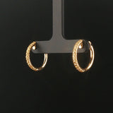 18k White Gold and 0.30cttw Diamond Small Hoop Earrings