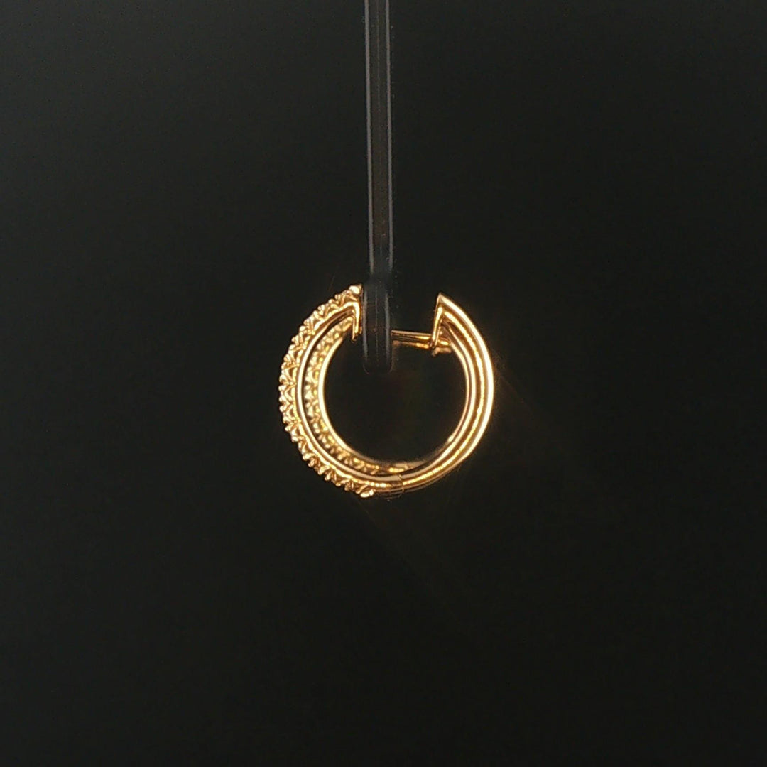 18k White Gold and 0.30cttw Diamond Small Hoop Earrings
