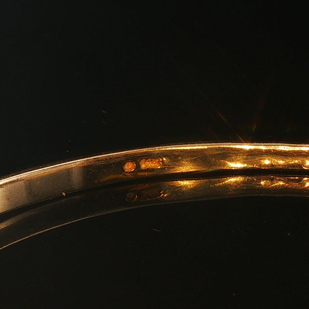 14k Yellow and White Gold 0.50cttw Diamond Bypass Bangle Bracelet 6.75"