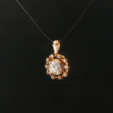14k Yellow Gold and 1.35ct Center Diamond Vintage Halo Pendant