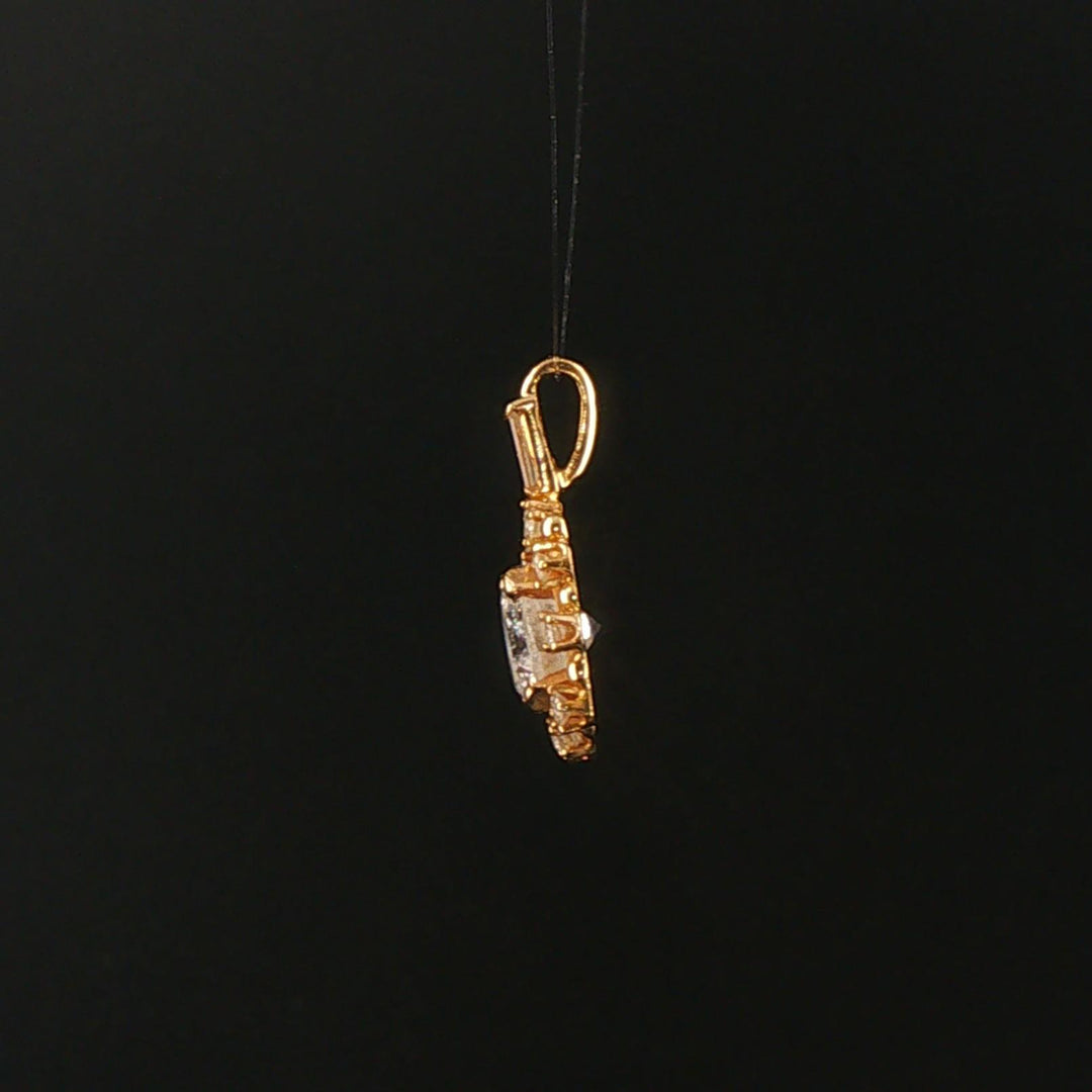 14k Yellow Gold and 1.35ct Center Diamond Vintage Halo Pendant