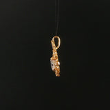 14k Yellow Gold and 1.35ct Center Diamond Vintage Halo Pendant
