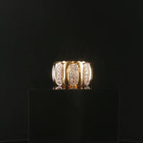 14k Yellow Gold and 0.25cttw Diamond Ladies Solid Heavy Band Ring Size 5.75