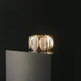 14k Yellow Gold and 0.25cttw Diamond Ladies Solid Heavy Band Ring Size 5.75