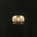 14k Yellow Gold and 0.25cttw Diamond Ladies Solid Heavy Band Ring Size 5.75