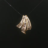 14k Yellow Gold and 0.35cttw Baguette Diamond Slide Pendant