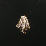 14k Yellow Gold and 0.35cttw Baguette Diamond Slide Pendant