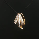 14k Yellow Gold and 0.35cttw Baguette Diamond Slide Pendant