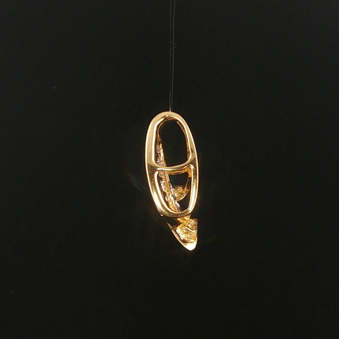 14k Yellow Gold and 0.35cttw Baguette Diamond Slide Pendant