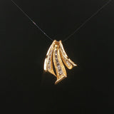 14k Yellow Gold and 0.35cttw Baguette Diamond Slide Pendant