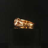14k Yellow Gold and Diamond Solid Vintage Men's Abstract Ring Size 11.25