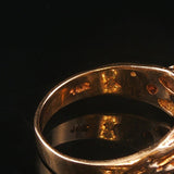 14k Yellow Gold and Diamond Solid Vintage Men's Abstract Ring Size 11.25