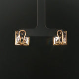 14k Yellow Gold and 0.40cttw Diamond Vintage Square Stud Earrings
