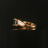 14k Yellow Gold London Blue Topaz and Diamond Ring Size 6.25
