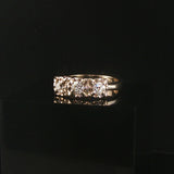 14k White Gold and 1cttw Three Diamond Vintage Ring Size 8