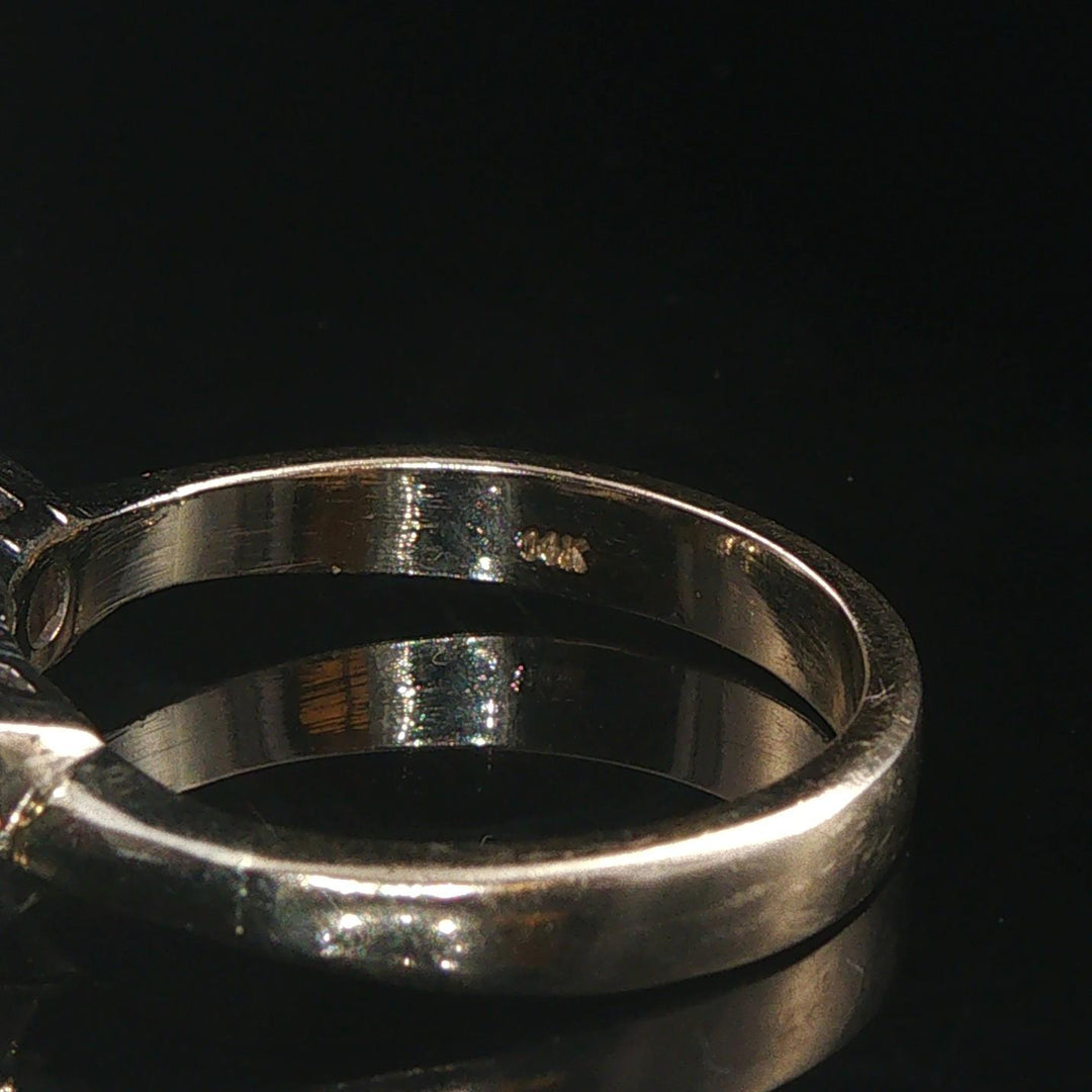 14k White Gold and 1cttw Three Diamond Vintage Ring Size 8