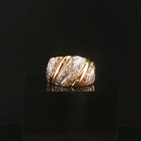 14k Yellow Gold and 0.30cttw Diamond Ladies Solid Vintage Band Ring Size 7