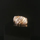 14k Yellow Gold and 0.30cttw Diamond Ladies Solid Vintage Band Ring Size 7
