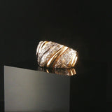 14k Yellow Gold and 0.30cttw Diamond Ladies Solid Vintage Band Ring Size 7