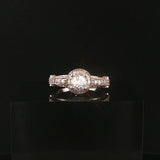 14k White Gold and 1.46cttw Diamond Vintage Ladies Ring Size 5.25