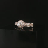 14k White Gold and 1.46cttw Diamond Vintage Ladies Ring Size 5.25
