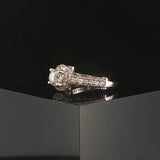 14k White Gold and 1.46cttw Diamond Vintage Ladies Ring Size 5.25