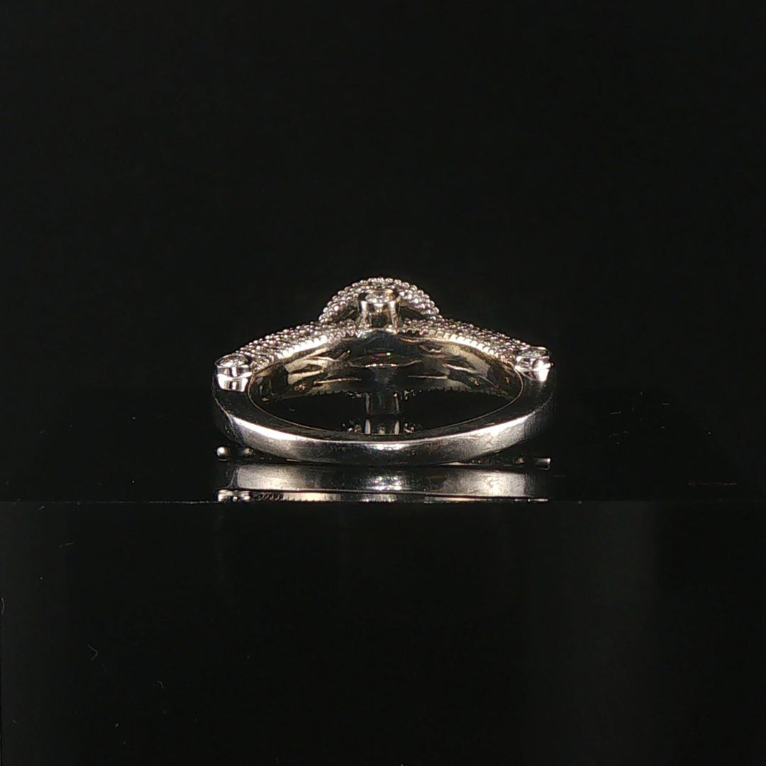 14k White Gold and 1.46cttw Diamond Vintage Ladies Ring Size 5.25