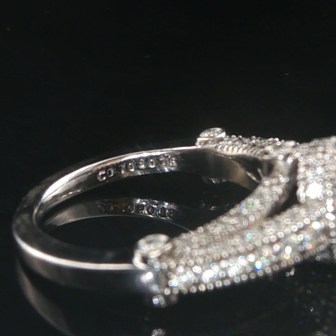 14k White Gold and 1.46cttw Diamond Vintage Ladies Ring Size 5.25