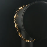 14k Yellow Gold and 1cttw Bezel Set Diamond Solid Vintage Link Bracelet 7.75"
