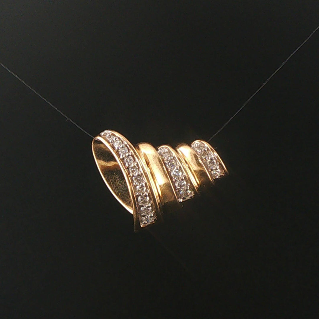14k Yellow Gold and 0.50cttw Round Cut Diamond Slide Pendant