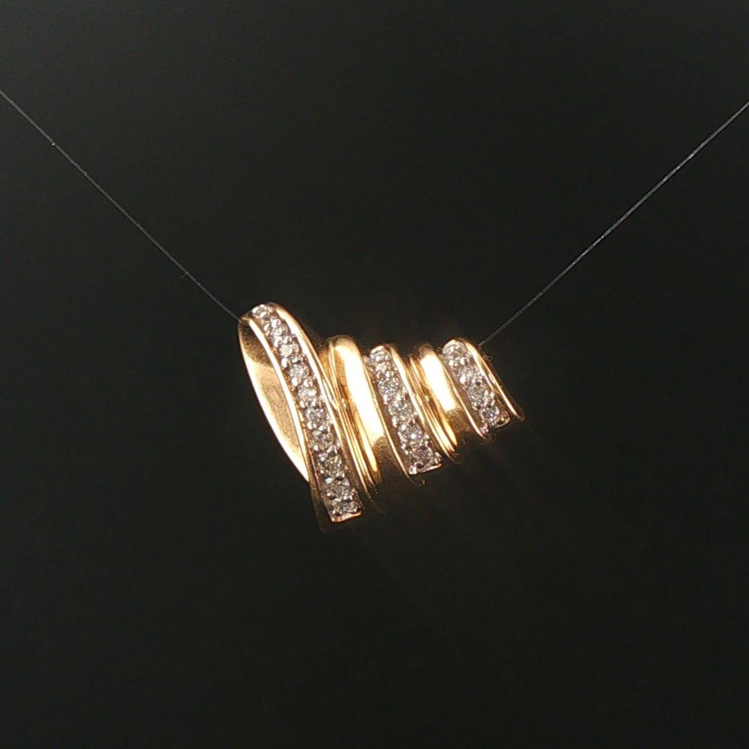14k Yellow Gold and 0.50cttw Round Cut Diamond Slide Pendant