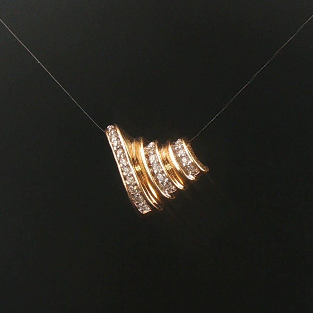 14k Yellow Gold and 0.50cttw Round Cut Diamond Slide Pendant