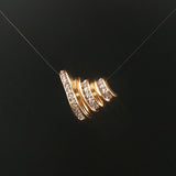 14k Yellow Gold and 0.50cttw Round Cut Diamond Slide Pendant