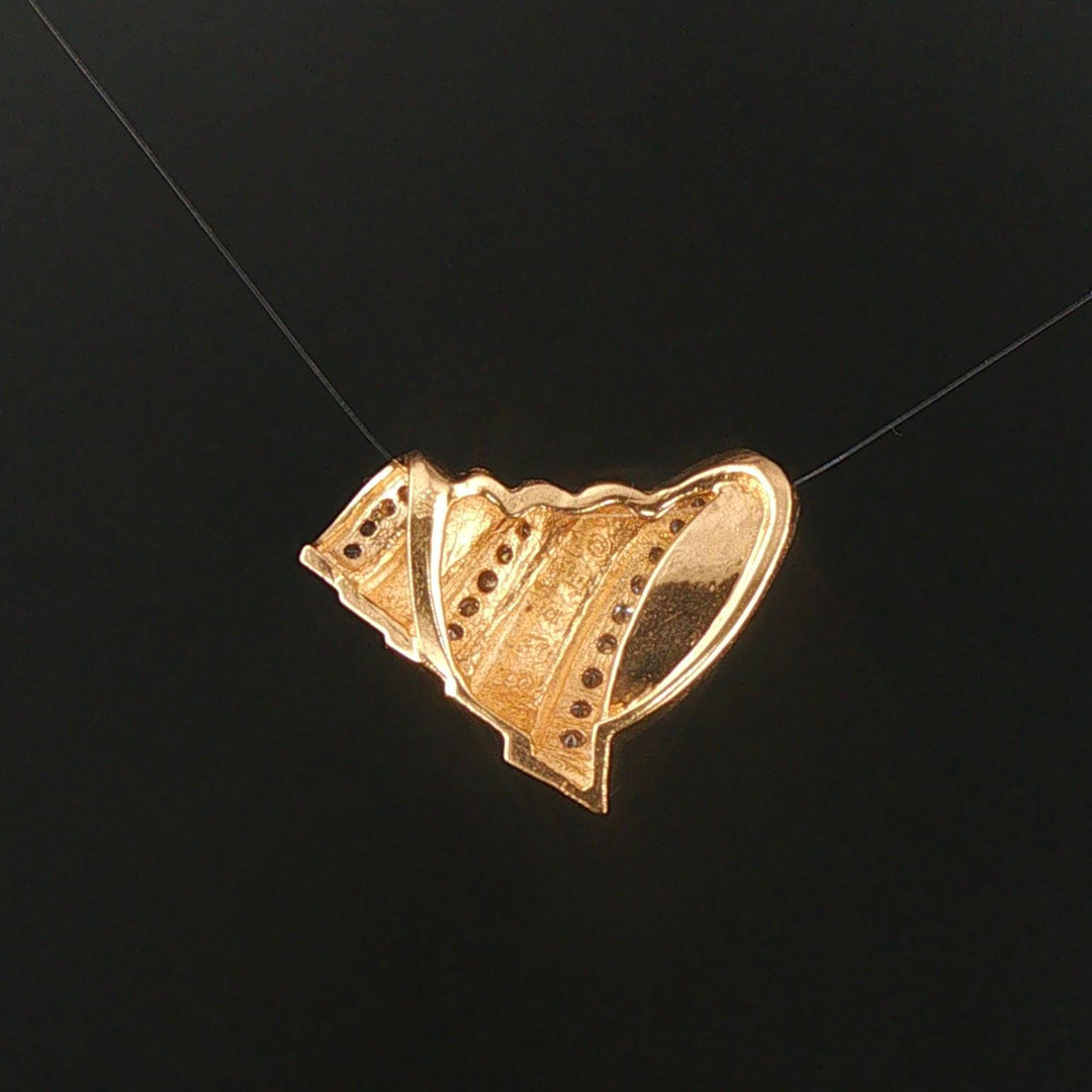 14k Yellow Gold and 0.50cttw Round Cut Diamond Slide Pendant