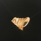 14k Yellow Gold and 0.50cttw Round Cut Diamond Slide Pendant