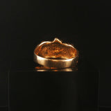 14k Yellow Gold and Diamond Vintage Men's Solid Nugget Ring Size 10.5