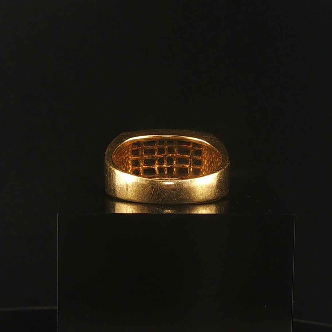 18k Yellow Gold and 2cttw Diamond Solid Heavy Vintage Men's Ring Size 10.25