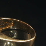 18k Yellow Gold and 2cttw Diamond Solid Heavy Vintage Men's Ring Size 10.25