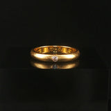 18k Yellow Gold and 0.05ct Flush Set Diamond Solid Band Ring Size 7