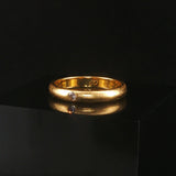 18k Yellow Gold and 0.05ct Flush Set Diamond Solid Band Ring Size 7
