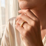 18k Yellow Gold and 0.05ct Flush Set Diamond Solid Band Ring Size 7